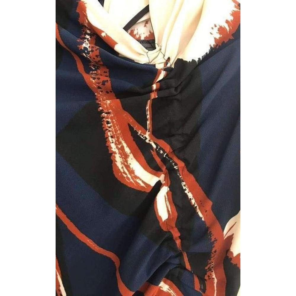 Dries Van Noten - Navy Crepe Abstract Print Dress - FR 42 - Picture 3 of 4